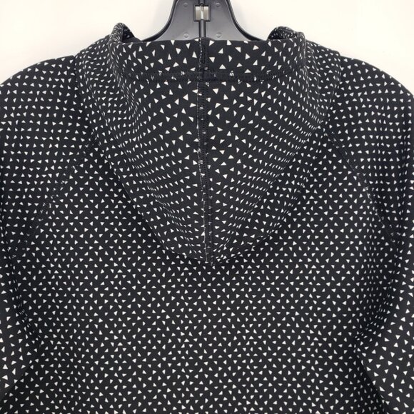 Nike Geometric Print‎ Hoodie Sweatshirt L Womens Pullover Black White - Picture 7 of 8